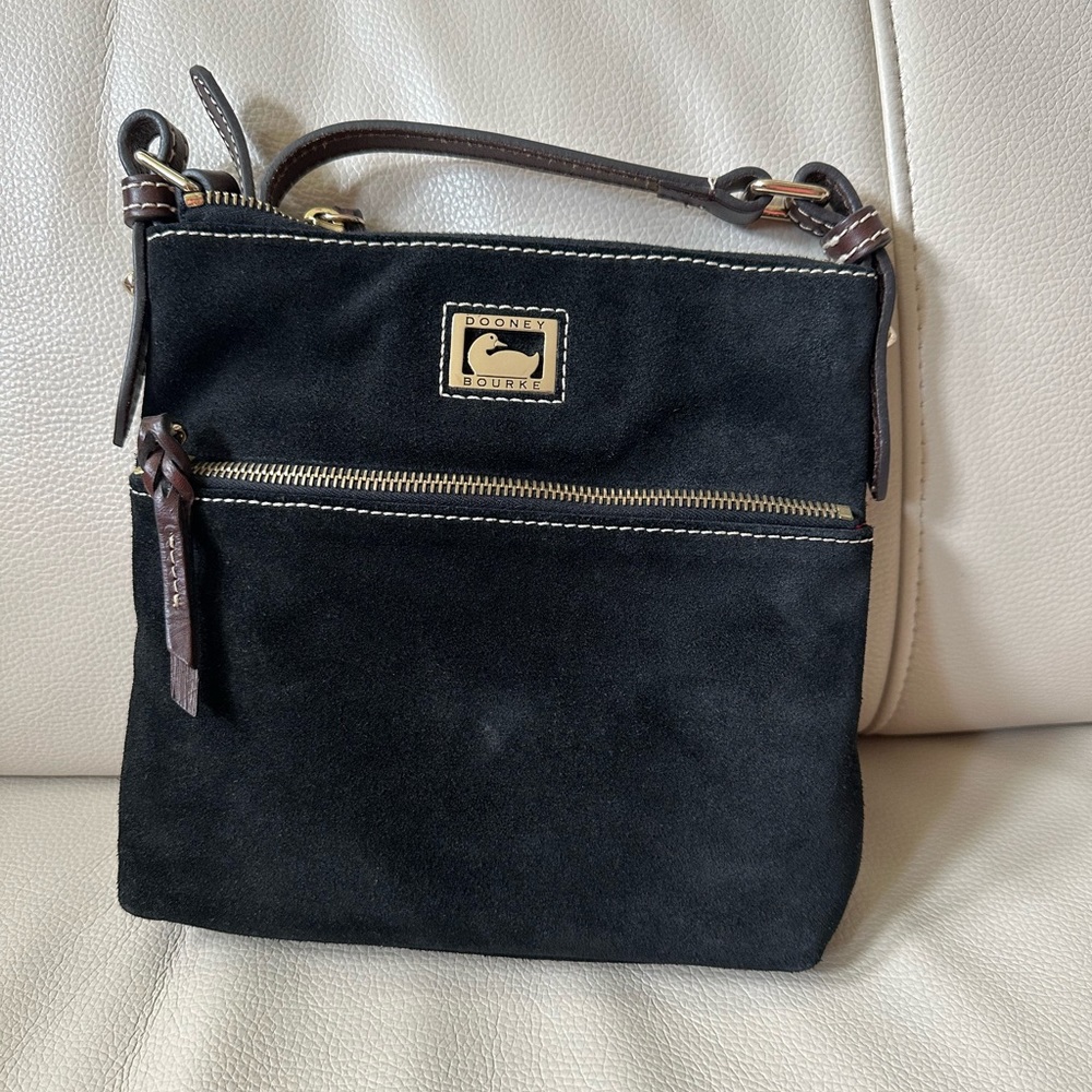 Dooney and Bourke Black Suede Crossbody Bag